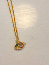 Load image into Gallery viewer, Rainbow evil eye chain - 18&quot;
